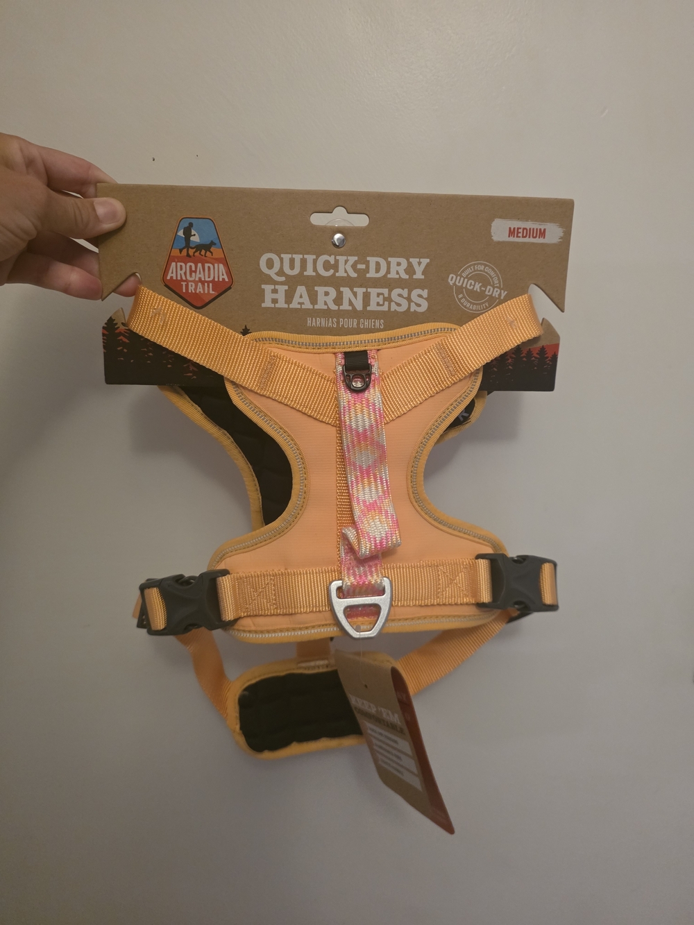 Arcadia Trail Quick-Dry Dog Harness - Peach (Medium)